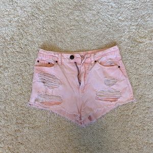 BDG High Rise Dree Cheeky Pink Shorts